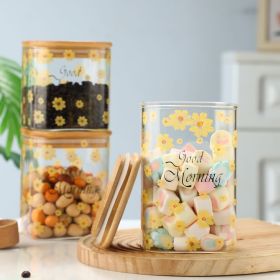 3 Pcs Glass Storage Cans Coffee Cans Candy Cans Snack Cans Miscellaneous Grain Cans Tea Cans Storage Cans Storage Cans with Bamboo Caps