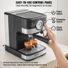 VEVOR Espresso Machine, 15 Bar Semi-Automatic Espresso Maker with Milk Frother Steam Wand for Latte and Cappuccino