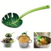 Green Leaf Cooking Spoon Vegetables Fruit Salad Baking Bread Universal Spoon For Camping