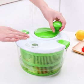 Vegetable Fruit Dehydrator Salad Useful Multifunctional Household Quickly Dryer Basket Shake Plastic Kitchen Tool Spinner (Color: GREEN-B)