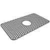 Silicone Grid Sink Mat with Central Drain Hole Non-Slip Kitchen Stainless Steel Sink Protector