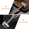 Meat Masher Tool Cube Steak Maker Meat Beater Hammer Pork Metal Hammer Meat Stainless Steel Bbq Meat Hammer